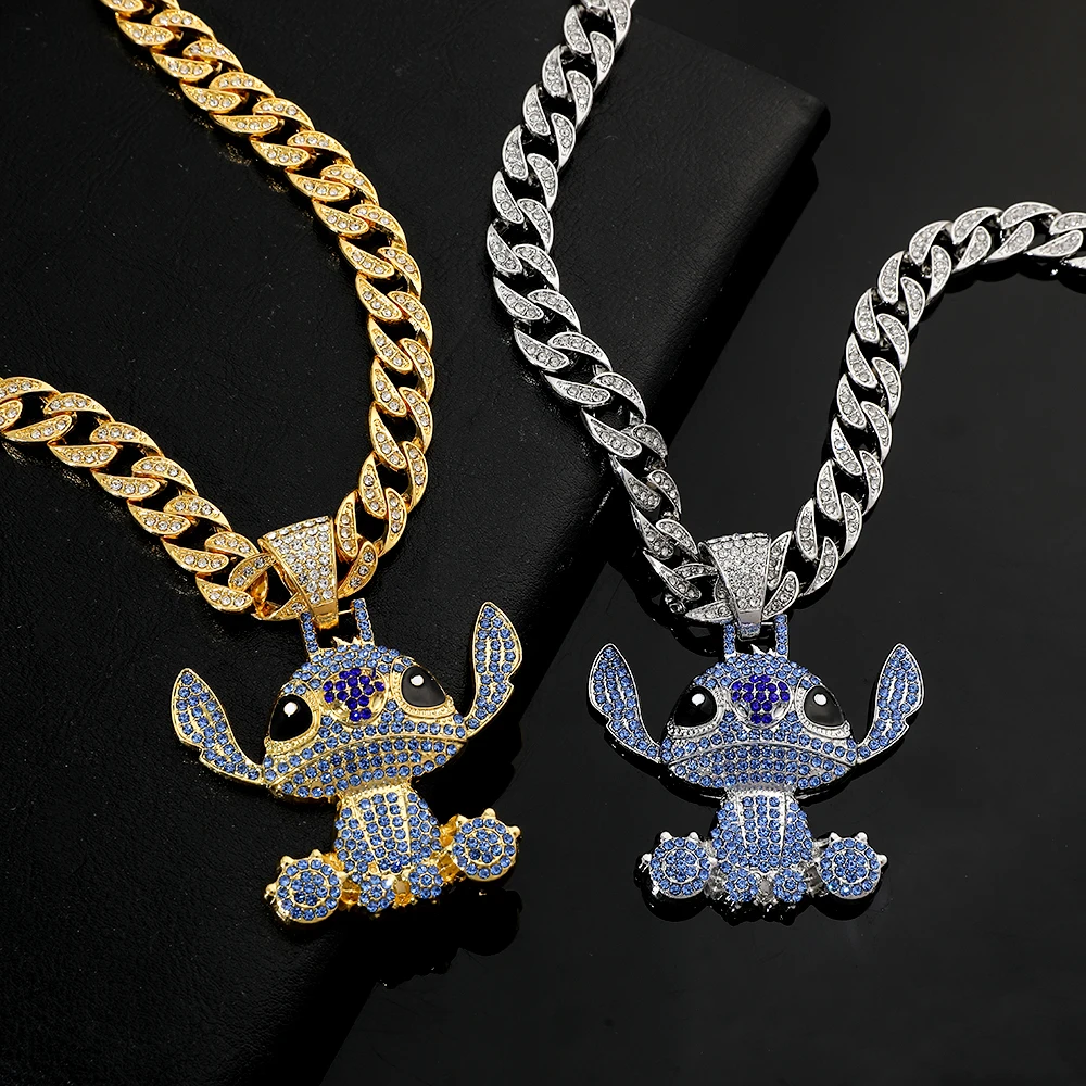 Disney Anime Lilo & Stitch Necklace Hiphop Pendant Iced Out Jewelry With Large Pendant Cartoon Sparkling Necklace Y2k Accessorie
Disney Anime Lilo & Stitch Necklace Hiphop Pendant Iced Out Jewelry With Large Pendant Cartoon Sparkling Necklace Y2k Accessorie