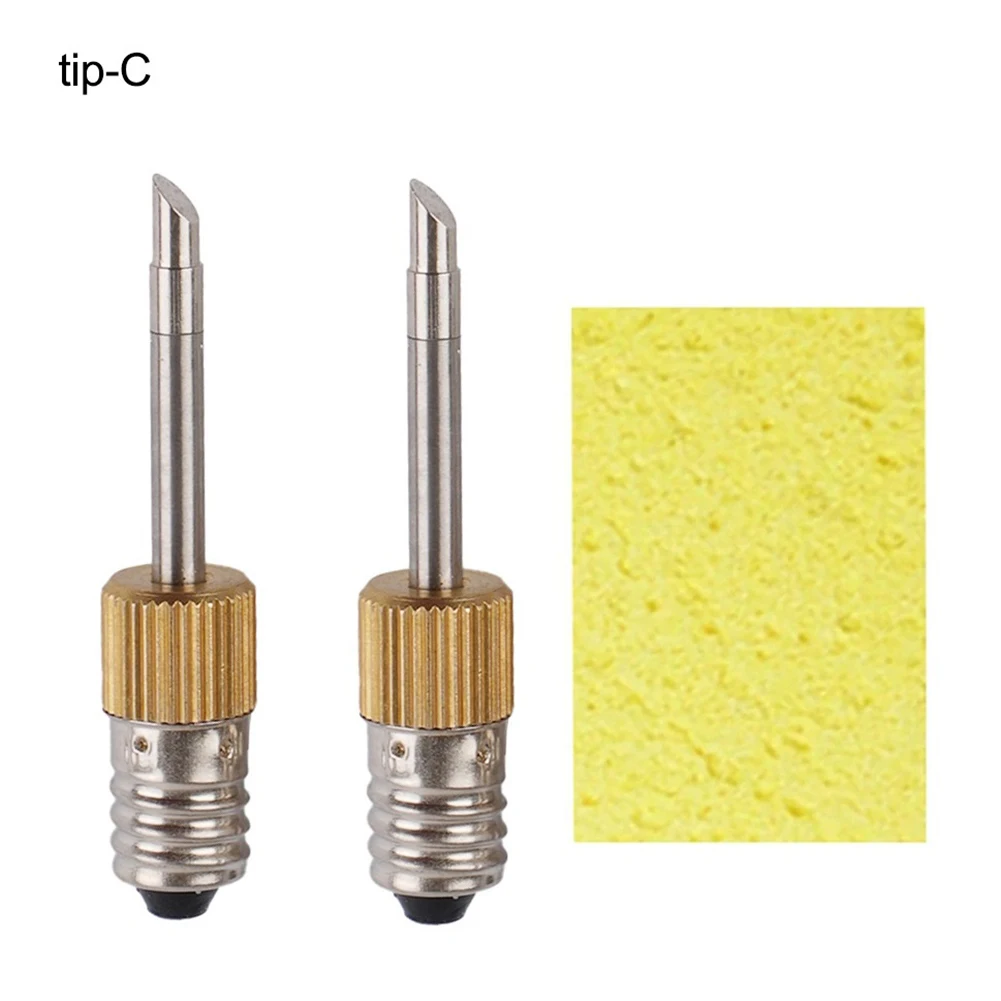 

2psc Soldering Iron Tip E10 Interface 1.97 Inches Size Steel For Welding Applications Spot Wire Drag Welding Wire Tinning