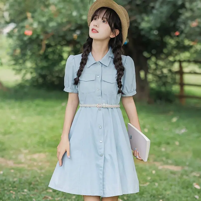 Xiaoqing Xinsen Women's Short Sleeve Dress 2023 Summer New Arrival Shirt Skirt Gentle Style Waist Shrinking Slim A-line Dresses
Xiaoqing Xinsen Women's Short Sleeve Dress 2023 Summer New Arrival Shirt Skirt Gentle Style Waist Shrinking Slim A-line Dresses