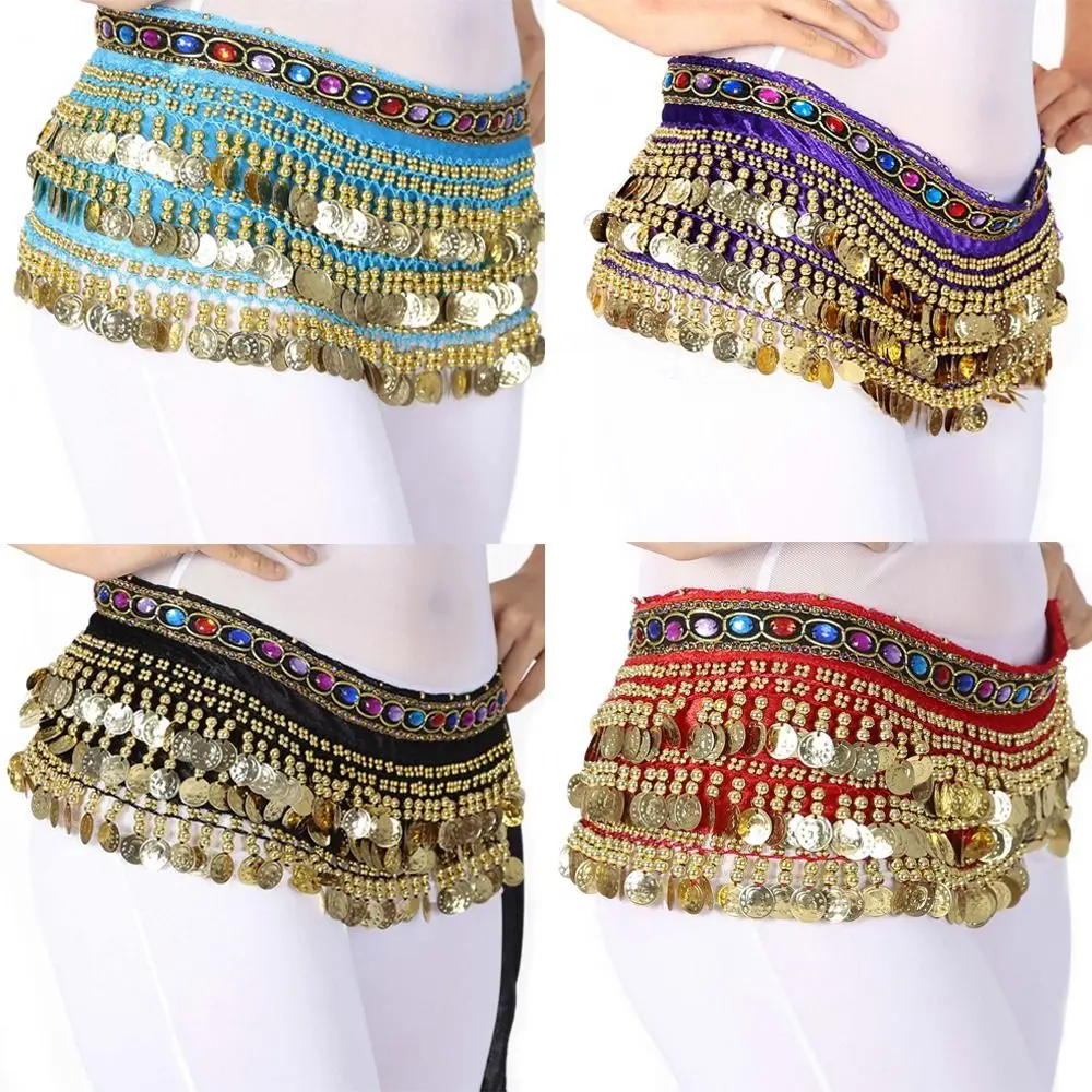 

Thailand/India/Arab Dancer Skirt Women Sexy Belly Dance Hip Scarf Wrap Belt Dancer Skirt Female Show Costumes Sequins Tassels