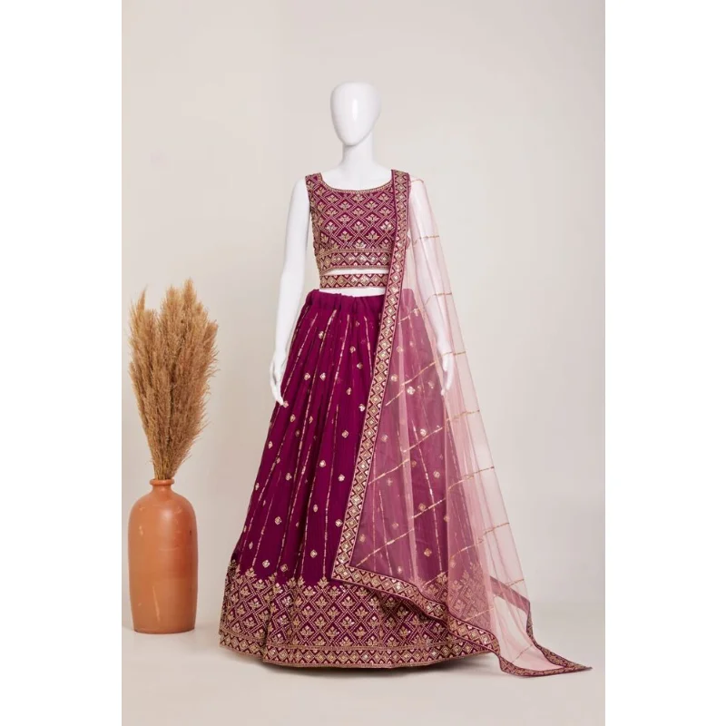 

Heavy Georgette Lengha Pakistani Choli Lehenga Wear Party Indian Wedding Gown