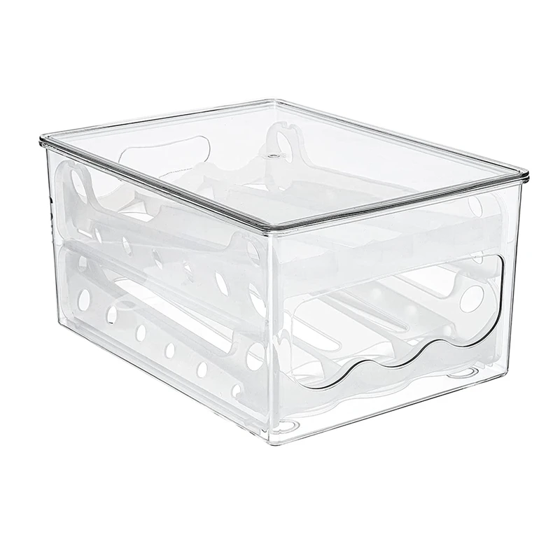 Держатель для яиц на 36 ячеек с автоматической прокруткой для холодильника, 2-Ярусный прозрачный органайзер для яиц на холодильник, Штабелируемый бытовой 
Держатель для яиц на 36 ячеек с автоматической прокруткой для холодильника, 2-Ярусный прозрачный органайзер для яиц на холодильник, Штабелируемый бытовой