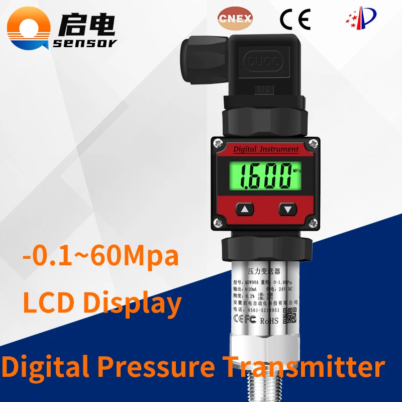 Pressure Transmitter With LCD Display G1/4 12-36V 4-20mA 0.2% 0-600bar Optional Stainless Steel Pressure Transducer Sensor
Pressure Transmitter With LCD Display G1/4 12-36V 4-20mA 0.2% 0-600bar Optional Stainless Steel Pressure Transducer Sensor