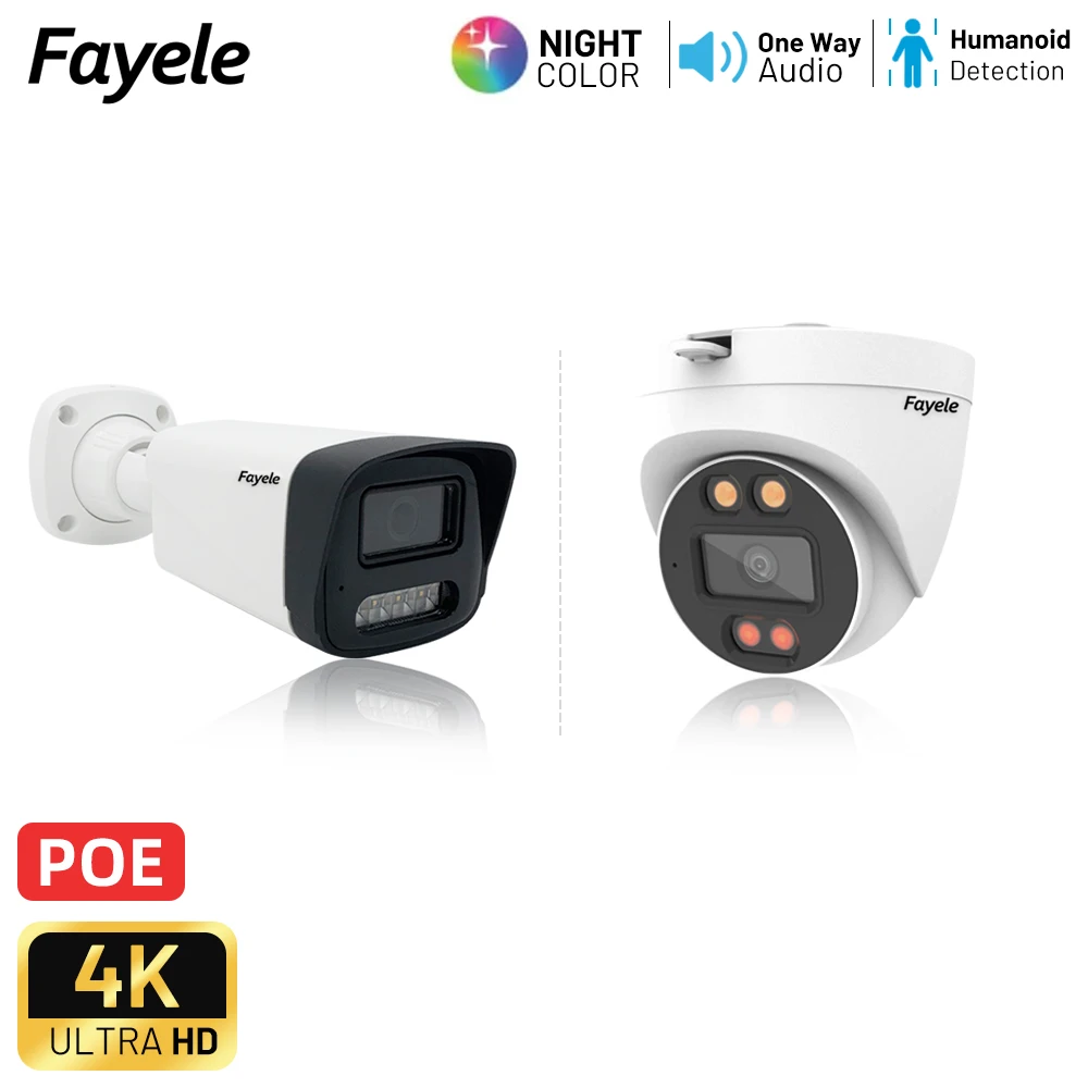

Наружная камера видеонаблюдения с поддержкой 4K POE, полноцветная купольная камера H.265 для системы безопасности с хранилищем, 8 Мп, умная IP-камера с ии