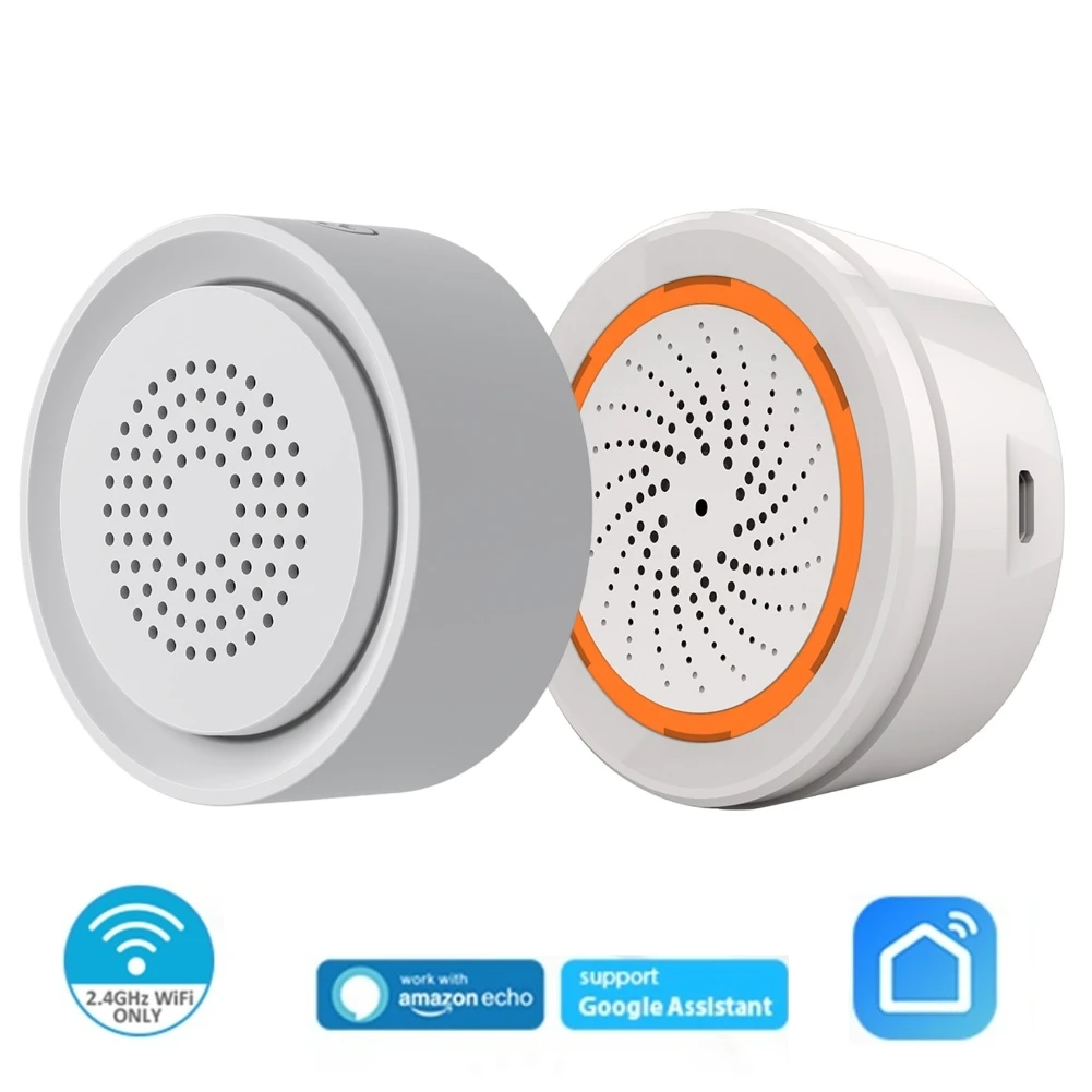 USB Siren Alarm 2.4Ghz WiFi Temperature and Humidity Alarm 90dB Tuyasmart Button Battery Powered Home Security Protection System
USB Siren Alarm 2.4Ghz WiFi Temperature and Humidity Alarm 90dB Tuyasmart Button Battery Powered Home Security Protection System