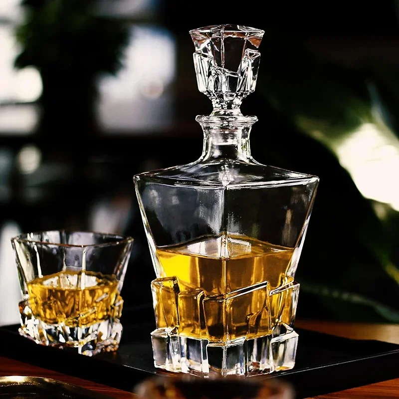 

Iceberg Container Bottle Whiskey Decanter with Glass Stopper, Crystal glass Barware Wine bottle for Wine | Vodka 29 oz