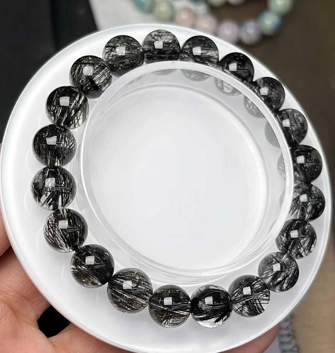 Natural Black Rutilated Quartz Clear Round Beads Bracelet 9.6mm Women Men Crystal From Brazil Black Rutilated AAAAAA
Natural Black Rutilated Quartz Clear Round Beads Bracelet 9.6mm Women Men Crystal From Brazil Black Rutilated AAAAAA