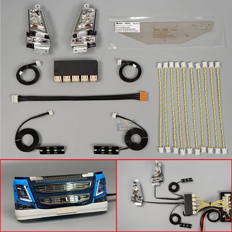 

1:14th Scale 4 In 1 Light Set Lamp System MFC-03 01 for Tamiya RC Truck Tipper VOLVO FH16 750 56362 Model Car DIY Parts