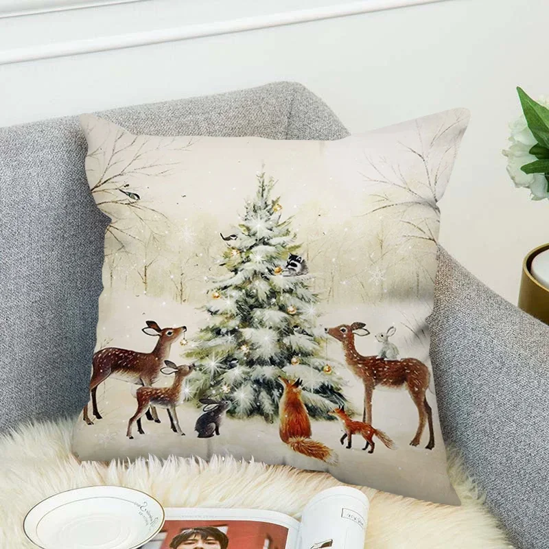 

Christmas Ornamental Pillows Pillowcases Decorative Pillow Cover 40x40 Cushion Covers Fall Decoration Room Decor Cushions 45*45