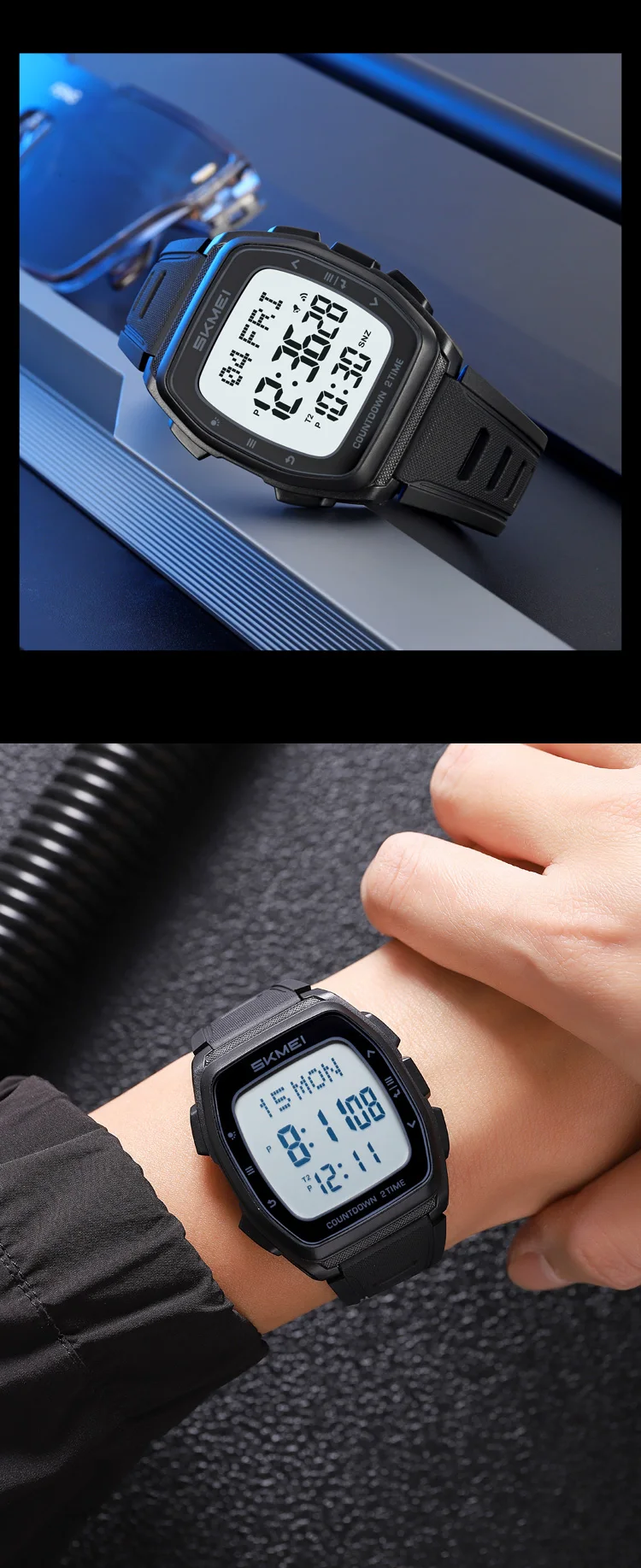 SKMEI 2441 LED Display Electronic Mens Wristwatches Waterproof Countdown Sport Watch for Men Military Digital Clock Reloj Hombre SKMEI 2441 LED Display Electronic Mens Wristwatches Waterproof Countdown Sport Watch for Men Military Digital Clock Reloj Hombre