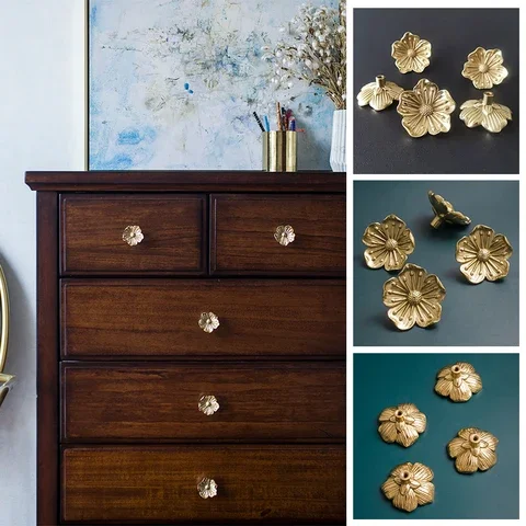 Vintage Brass Flower Shape Dresser Cabinet Pull Drawer Knobs Wardrobe Kitchen Cupboard Handle Nordic Pastoral Furniture Hardware
Vintage Brass Flower Shape Dresser Cabinet Pull Drawer Knobs Wardrobe Kitchen Cupboard Handle Nordic Pastoral Furniture Hardware