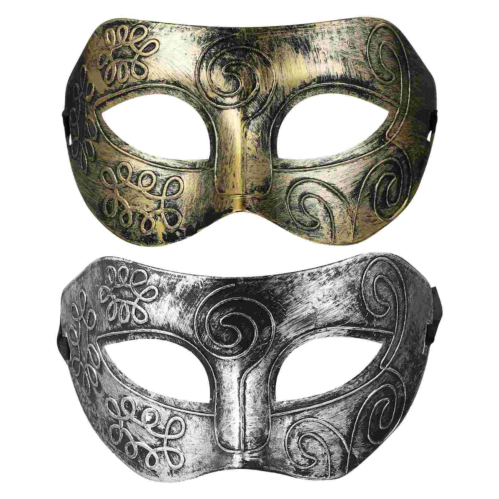 

Halloween Half Face Masks Half-Face Cut-Head Carved Venetian Mask Masquerade Party Masks Roman Style Cosplay Masks for Men