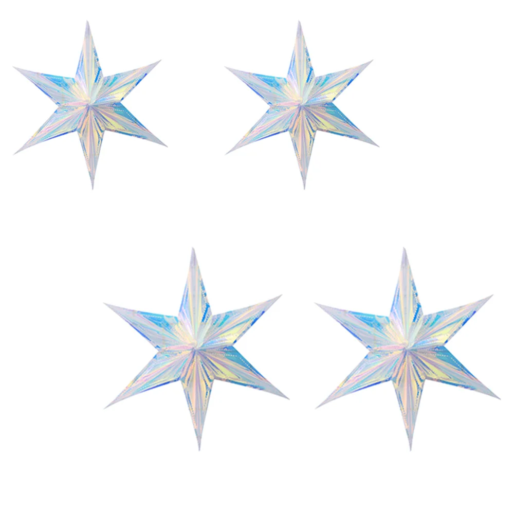 4 Pcs Hexagonal Star Ornament Christmas Decorations Rainbow Film Light Wedding Hanging Neon Color Iridescent
4 Pcs Hexagonal Star Ornament Christmas Decorations Rainbow Film Light Wedding Hanging Neon Color Iridescent
