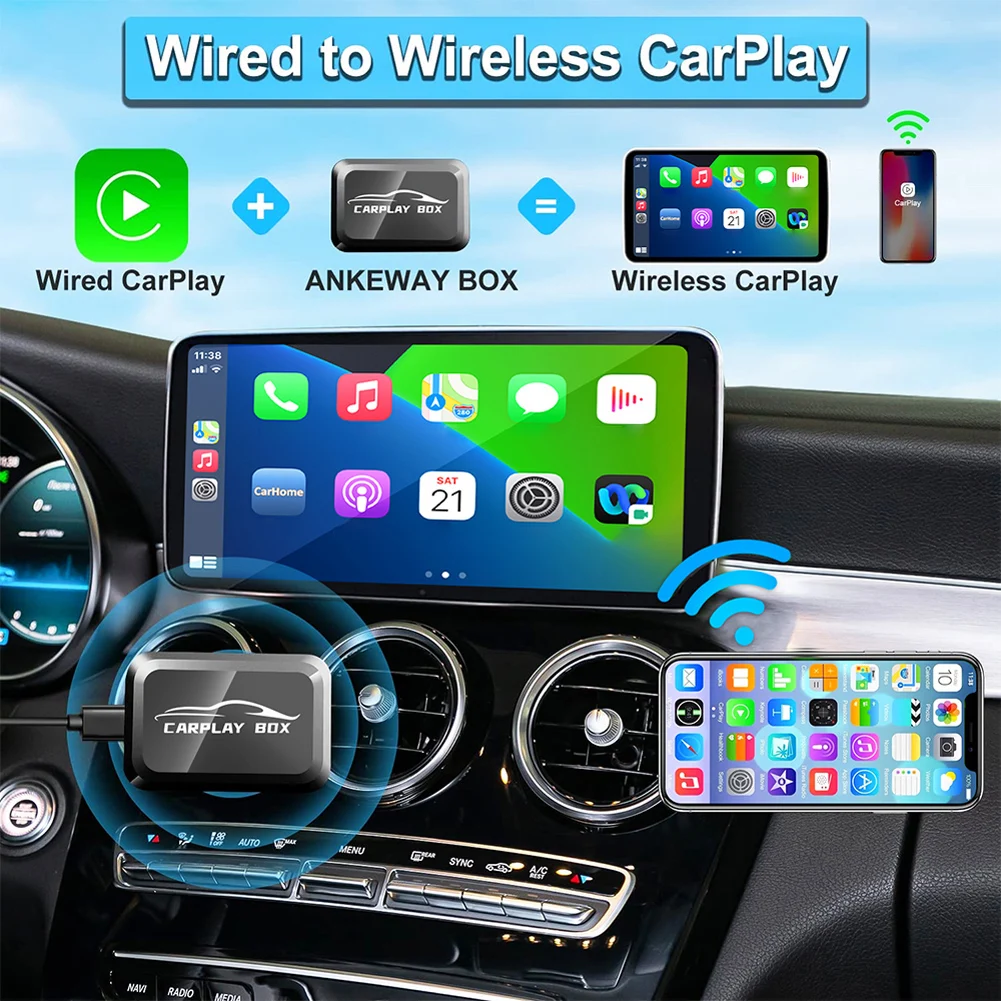 Wired CarPlay Adapter Car AI Box Stereo Dash Navigator Player Type-C Plug & Play OTA Online Upgrade Bluetooth Android Auto
Wired CarPlay Adapter Car AI Box Stereo Dash Navigator Player Type-C Plug & Play OTA Online Upgrade Bluetooth Android Auto