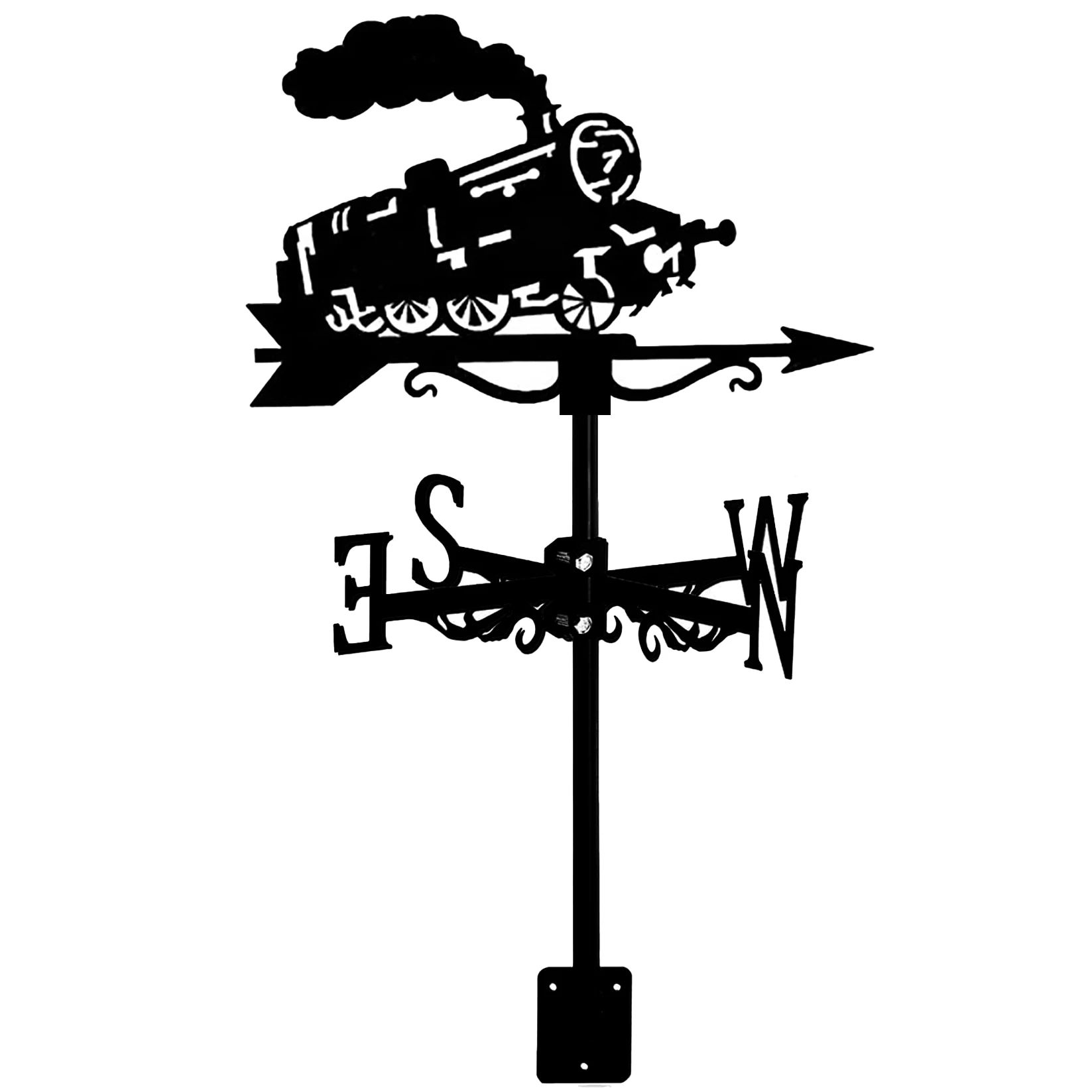 

Steam Train Silhouette Weather Vane Weathervane Weathercock for Garden Patio Yard Ornament