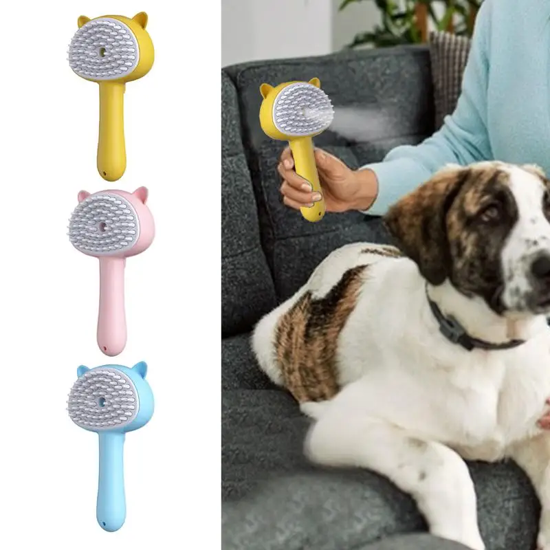 

Cat Steam Brush Steamy Dog Brush 3 In 1 Spray Pet Brush Steamer Cat Hair Brushes For Massage Pet Grooming Comb cleaning supplies