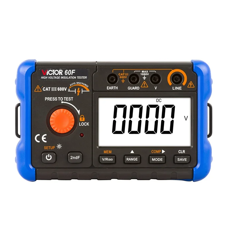 RUOSHUI 60F High Voltage Insulation Tester 50V 100V 250V 500V 1000V 2500V Motor Cable Ohm Megommeter 99.9GΩ Digital Megohmmeter
RUOSHUI 60F High Voltage Insulation Tester 50V 100V 250V 500V 1000V 2500V Motor Cable Ohm Megommeter 99.9GΩ Digital Megohmmeter