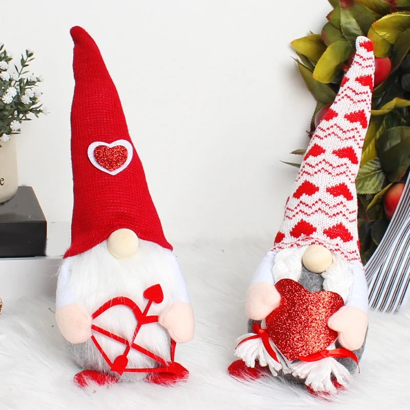 

Valentines Gnome Plush Set Kit Valentines Day Gnomes Decor Set Kit 2PCS Mr And Mrs Swedish Tomte Gnome Valentine Gifts