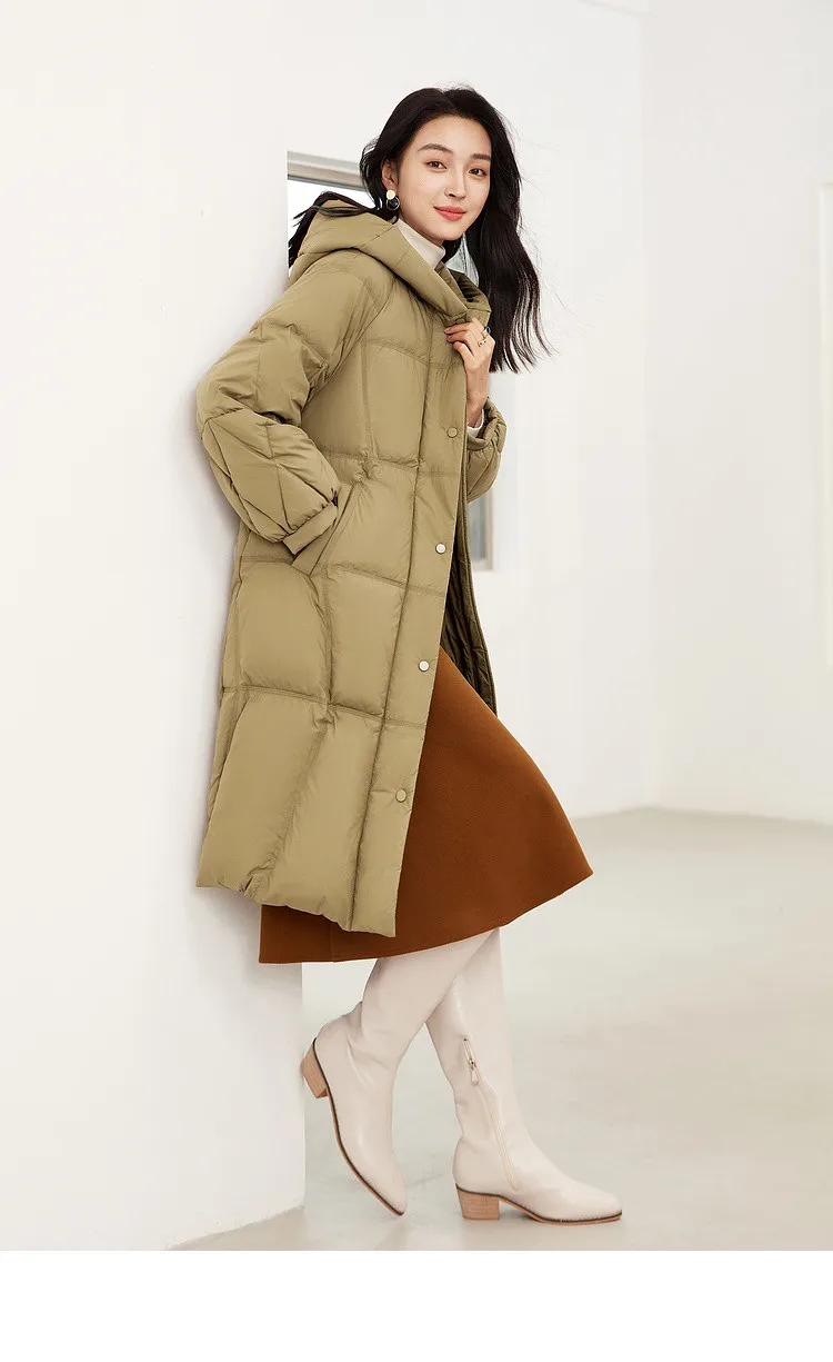 SENTUBILA Women's Winter Puffer Down Jacket Women 2024 Hooded Lantern Sleeve Windproof Mid-Length Down Coats Ladies W44Y58448X SENTUBILA Women's Winter Puffer Down Jacket Women 2024 Hooded Lantern Sleeve Windproof Mid-Length Down Coats Ladies W44Y58448X