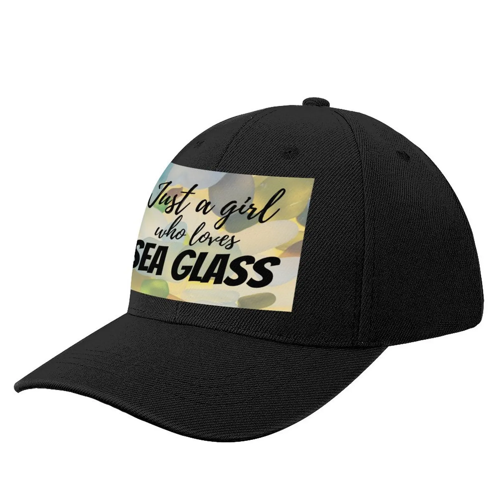 

Just a girl who loves Sea glassCap Baseball Cap black Hat Beach Trucker Hats Women's Cap Men's