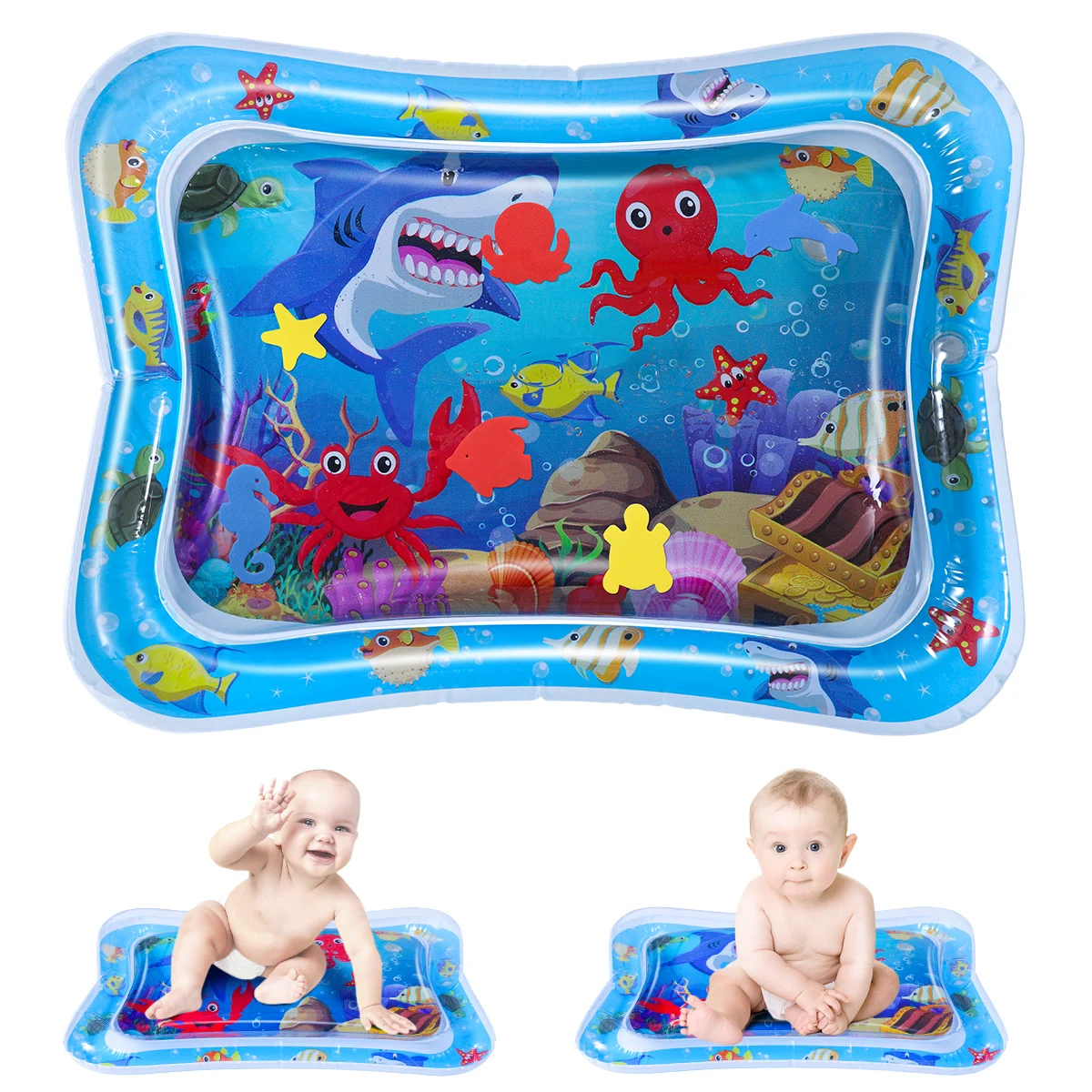 

Baby Water Play Mat Inflatable PVC Infant Tummy Time Playmat Toddler Water Pad For Baby Fun Activity Play Center