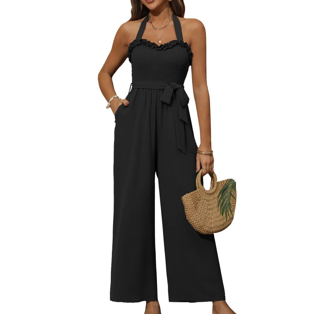 Zexxxy Women Halter Jumpsuit Backless Smocked Bodice Ankle Length Jumpsuit
Zexxxy Women Halter Jumpsuit Backless Smocked Bodice Ankle Length Jumpsuit