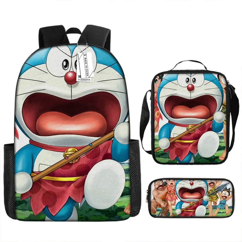 

Three-piece Set of Doraemon Backpacks for Students, Casual Burden-reducing, Large-capacity Printed Schoolbags and Pencil Cases