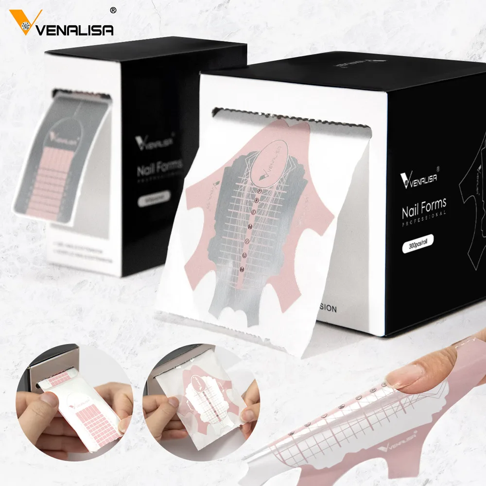 

Venalisa Nail Forms 300/500/roll Jelly Gel Extension Fake Nail Shaping Paper Tips Professional NaiI Form Extend Nail Accessory