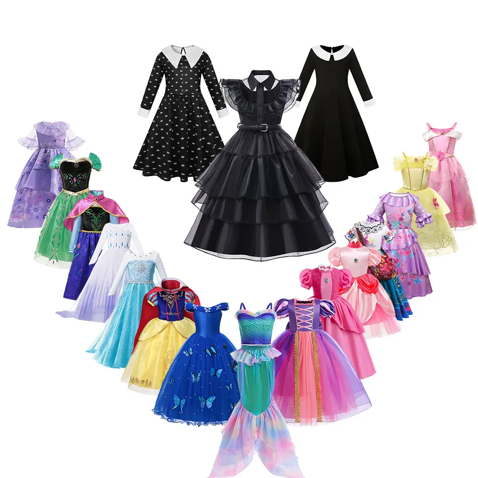 Disney Forzen Elsa Anna Princess Dress Wednesday Addams Ariel Peach Costume Birthday Party Halloween Vestido Encanto Kid Clothes
Disney Forzen Elsa Anna Princess Dress Wednesday Addams Ariel Peach Costume Birthday Party Halloween Vestido Encanto Kid Clothes