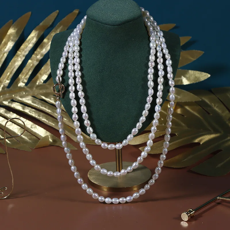 Natural Freshwater Pearl Layered Necklace for Women Girl Elegant Mini Small Rice Pearl Collar Choker Long Sweater Chain Necklace
Natural Freshwater Pearl Layered Necklace for Women Girl Elegant Mini Small Rice Pearl Collar Choker Long Sweater Chain Necklace