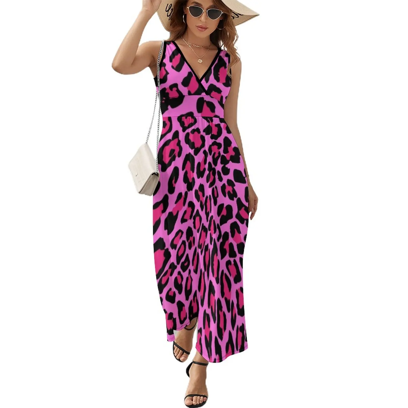 Hot Pink Leopard Print Sleeveless Dress Long dress woman women's evening dresses
Hot Pink Leopard Print Sleeveless Dress Long dress woman women's evening dresses