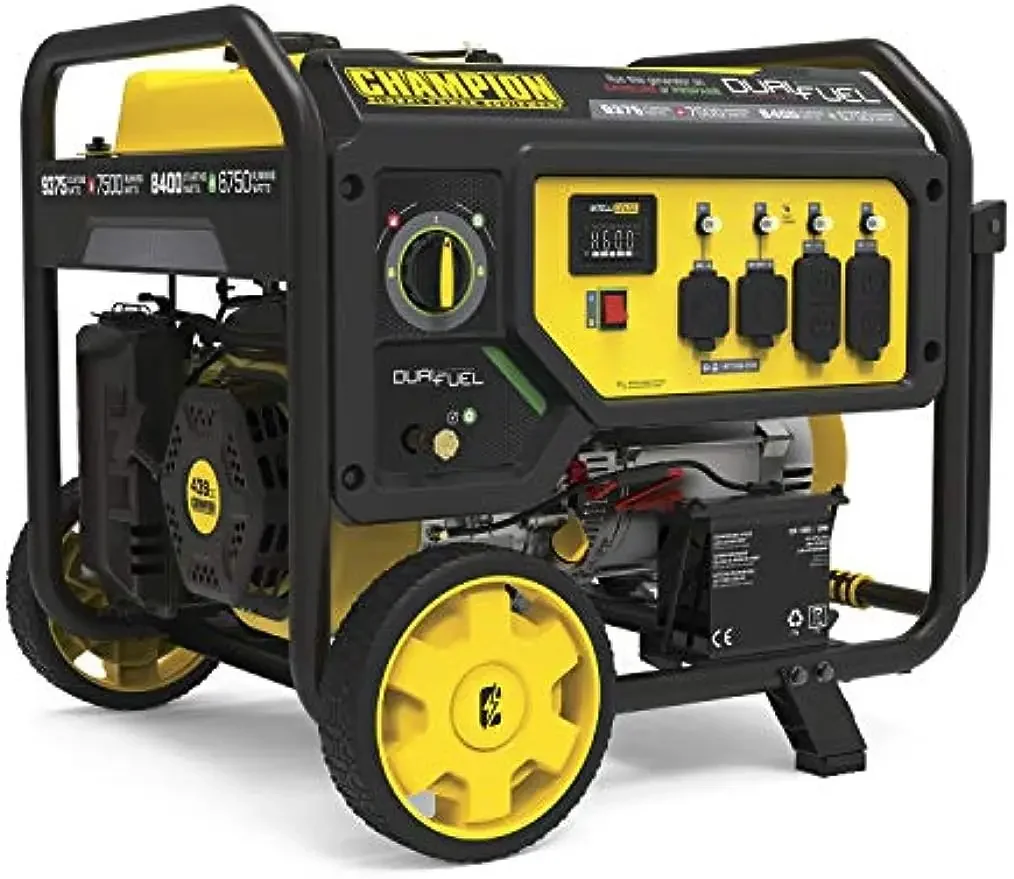 

Champion Power Equipment 100891 9375/7500-Watt Dual Fuel Portable Generator, Electric Start