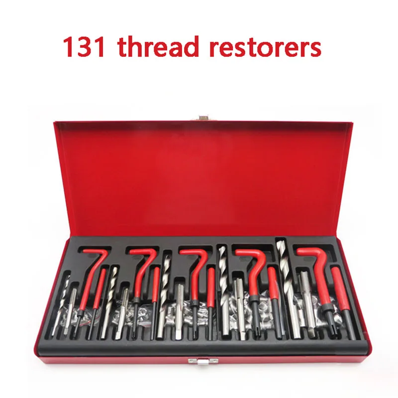 

131 Pieces Auto Thread Tap Repair Tool Spark Plug Tapping Tooth Auto Repair and Protection Set
