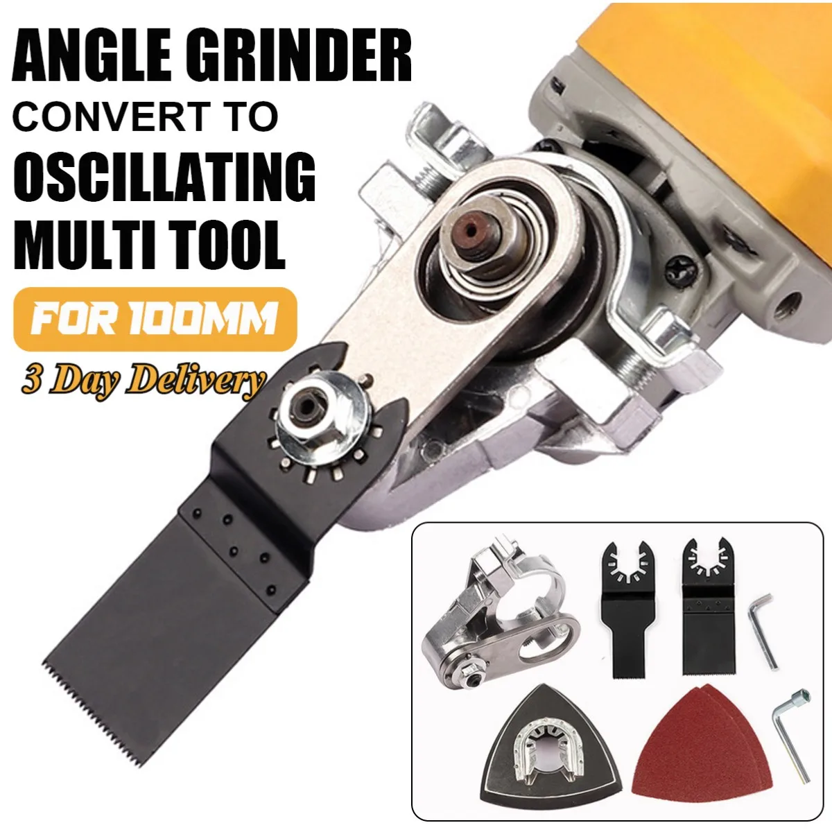 100mm Angle Grinder Modified Oscillating Multi Tool Renovator Saw Slotting Machine Universal Conversion Kit Woodworking Adapter
100mm Angle Grinder Modified Oscillating Multi Tool Renovator Saw Slotting Machine Universal Conversion Kit Woodworking Adapter
