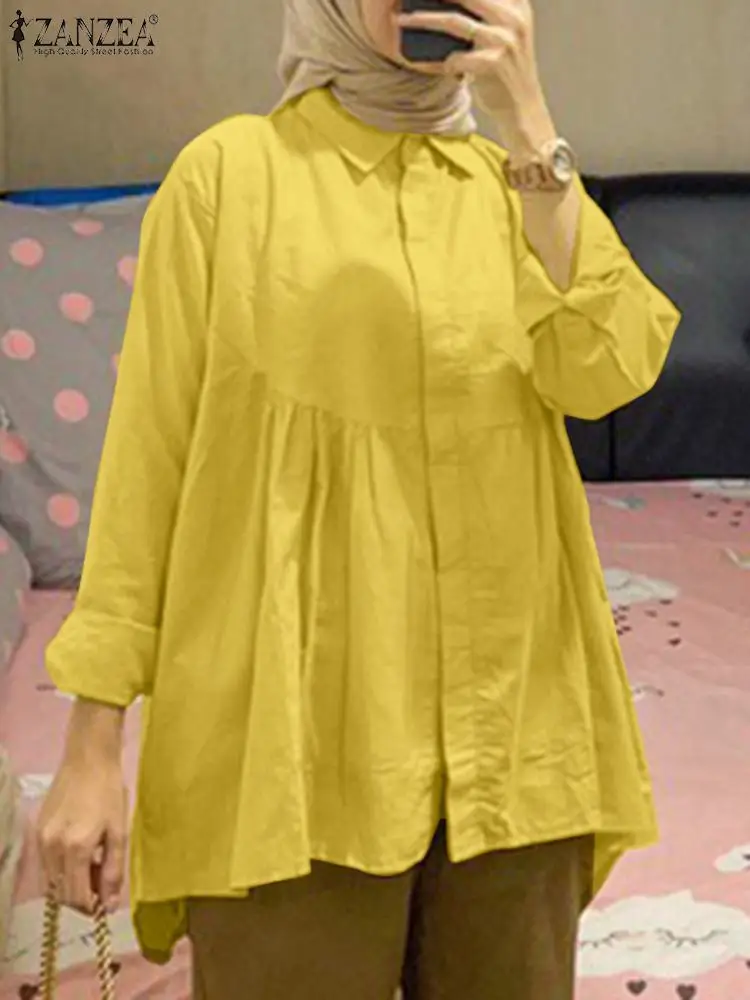 Fashion Turkey Muslim Tops ZANZEA Women Lapel Neck Long Sleeve Shirt 2023 Autumn Solid Blouse Casual Eid Mubarek Ramadan Abaya
Fashion Turkey Muslim Tops ZANZEA Women Lapel Neck Long Sleeve Shirt 2023 Autumn Solid Blouse Casual Eid Mubarek Ramadan Abaya