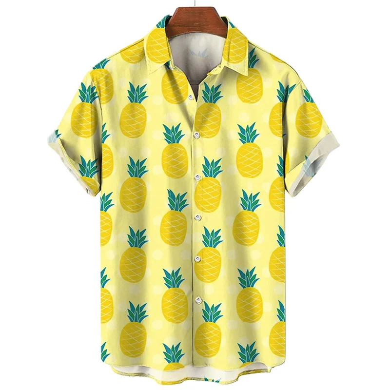 

New 3D Fruits Pineapple Printing Shirts For Women Children Fashion Funny Short Shirts Summer Hawaiian Shirts & Blouses Men Tops