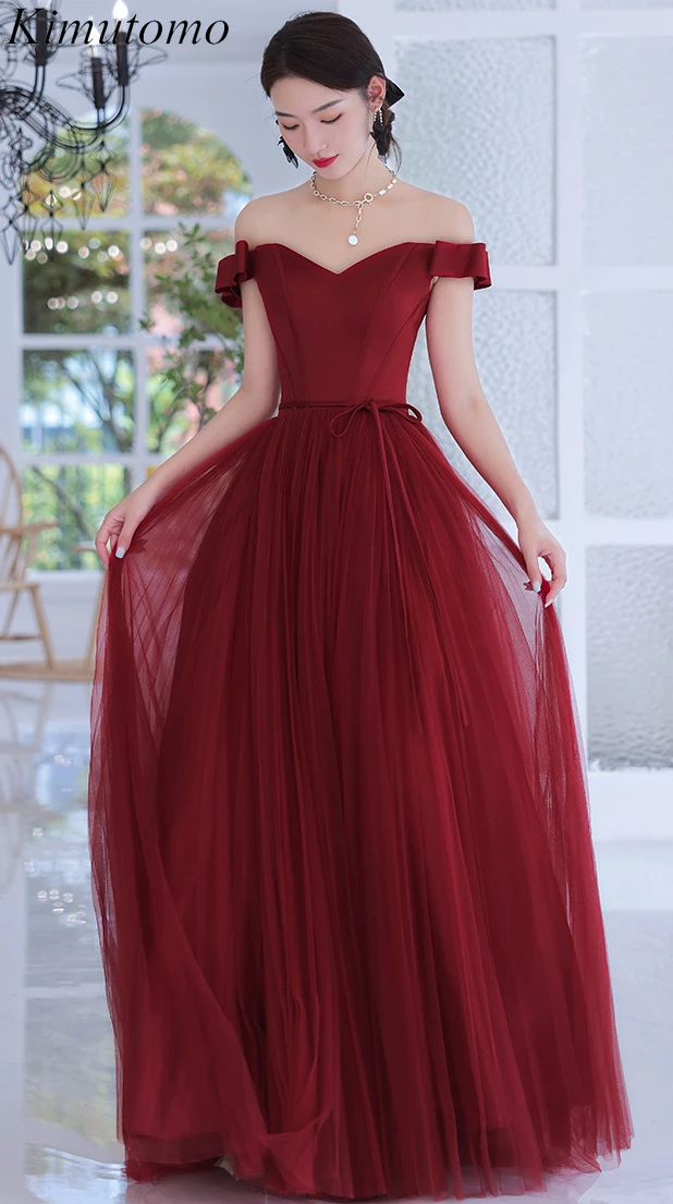 Kimutomo Satin Mesh Patchwork Dress for Women Boat Neck Sweet Sleeveless Evening Dresses Korean Off-shoulder Engagement Vestidos 
Kimutomo Satin Mesh Patchwork Dress for Women Boat Neck Sweet Sleeveless Evening Dresses Korean Off-shoulder Engagement Vestidos