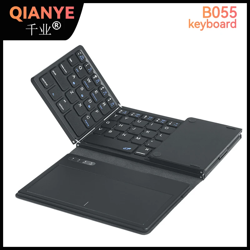 Qianye B055 Slim Wireless Keyboard Four Fold Bluetooth Keyboard Tablet with Large Touchpad Silent Mini Keyboard
Qianye B055 Slim Wireless Keyboard Four Fold Bluetooth Keyboard Tablet with Large Touchpad Silent Mini Keyboard
