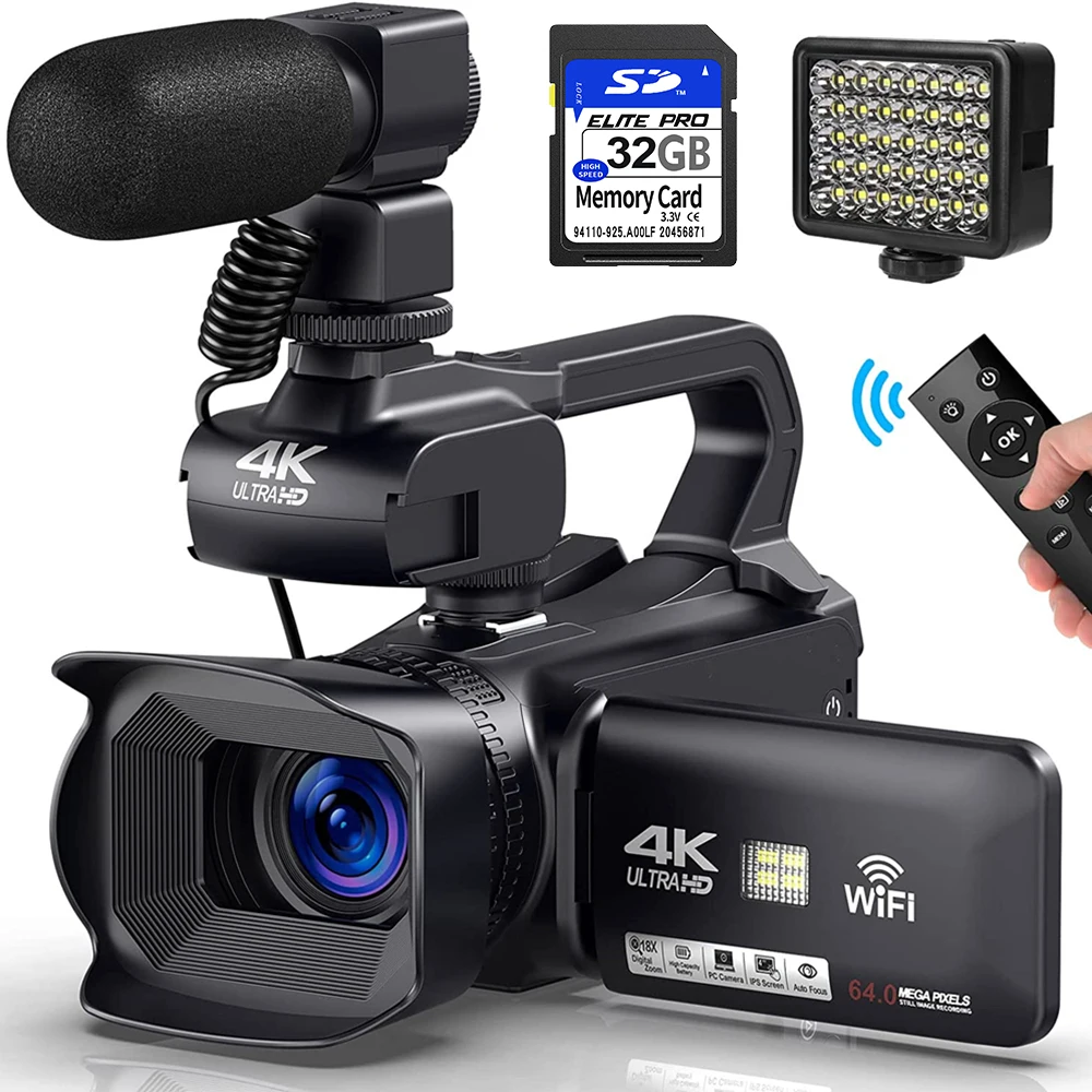 

Для Tiktok YouTube видеокамера 4K Ultra HD веб-камера видеокамеры 64 мп потоковая передача 4,0 сенсорный экран цифровая видеокамера