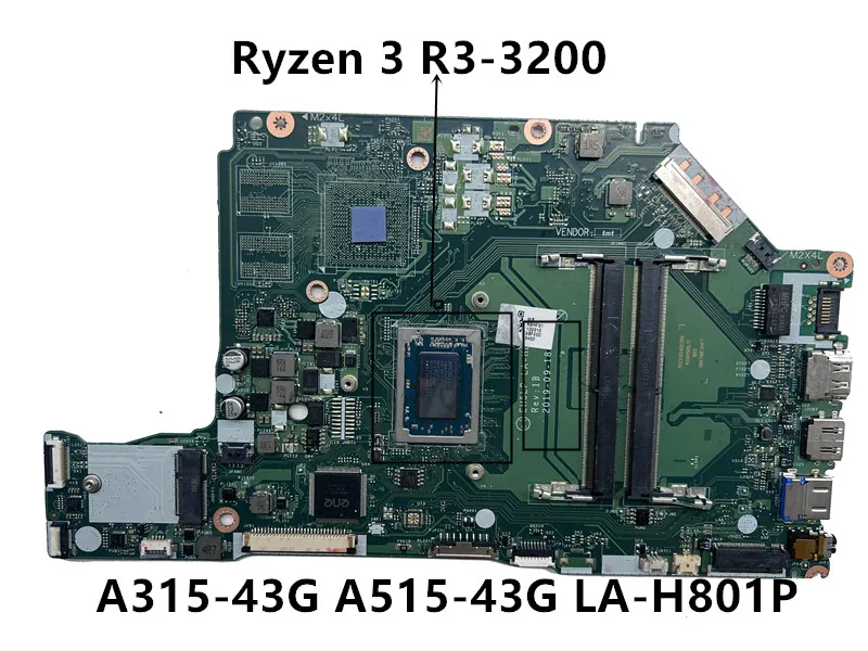 

Used LA-H801P For Acer ASPIRE A315-43G A515-43G Laptop Motherboard With R3-3200 AMD