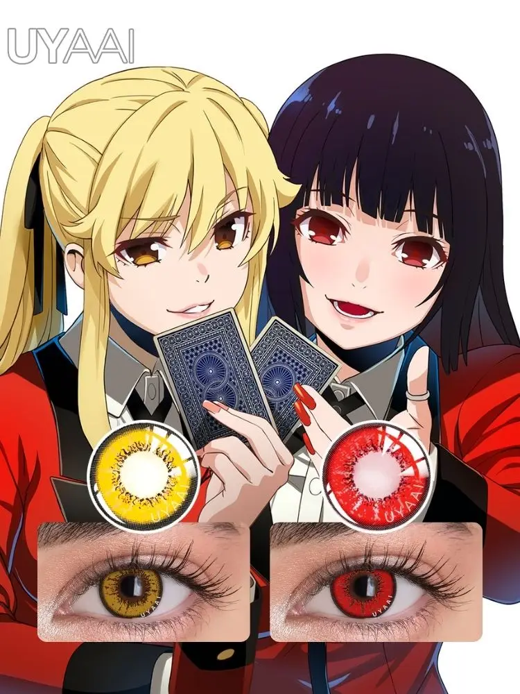 

UYAAI Contact Lenses For Eyes Anime Pupils 1 Pair Eye Color Contacts For Halloween Kakegurui Colorcon 14.5mm Beauty Cosplay Lens