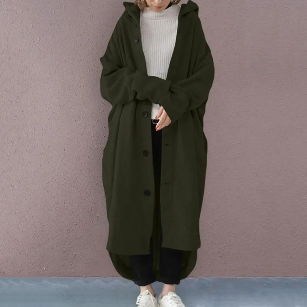 Comfortable Coat Stylish Winter Trench Coats for Women Hooded Irregular Hem Ankle Length Thick Pockets Solid Colors for Outdoor
Comfortable Coat Stylish Winter Trench Coats for Women Hooded Irregular Hem Ankle Length Thick Pockets Solid Colors for Outdoor