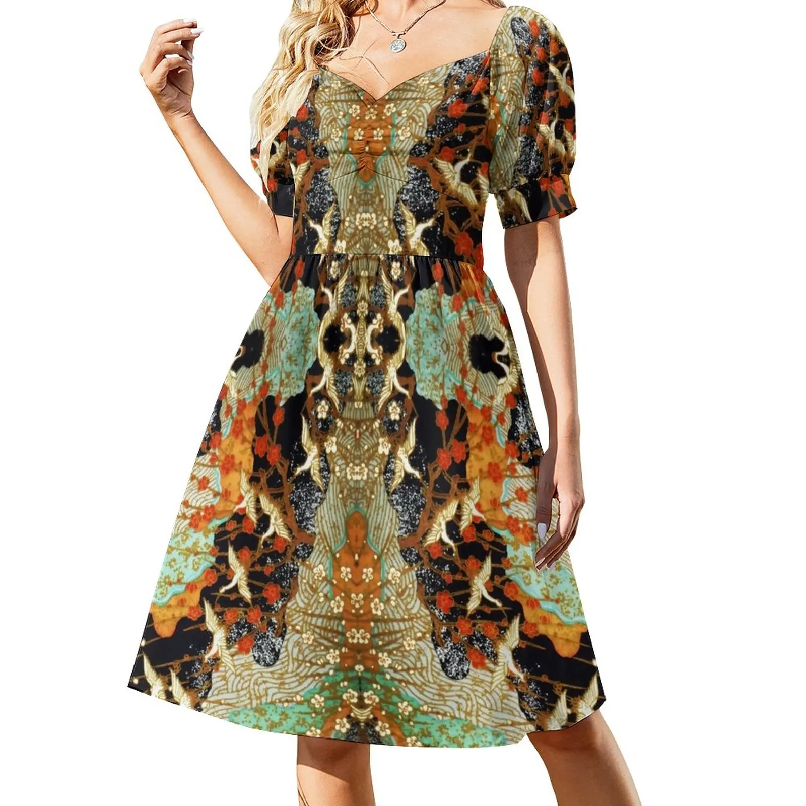 FLYING CRANES AND SPRING FLOWERS Antique Japanese Floral Dress wedding guest dress 2023 women's summer clothing 2023
FLYING CRANES AND SPRING FLOWERS Antique Japanese Floral Dress wedding guest dress 2023 women's summer clothing 2023