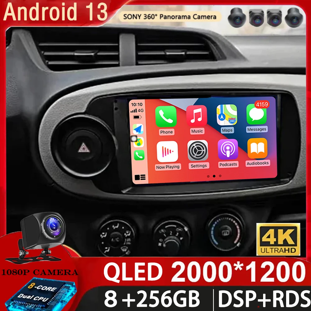 

Автомагнитола для Toyota Yaris 2012-2017, мультимедийные проигрыватели, навигация GPS, стерео, авто, Android 10, CarPlay, № 2 Din, DVD, 8 + 256G
