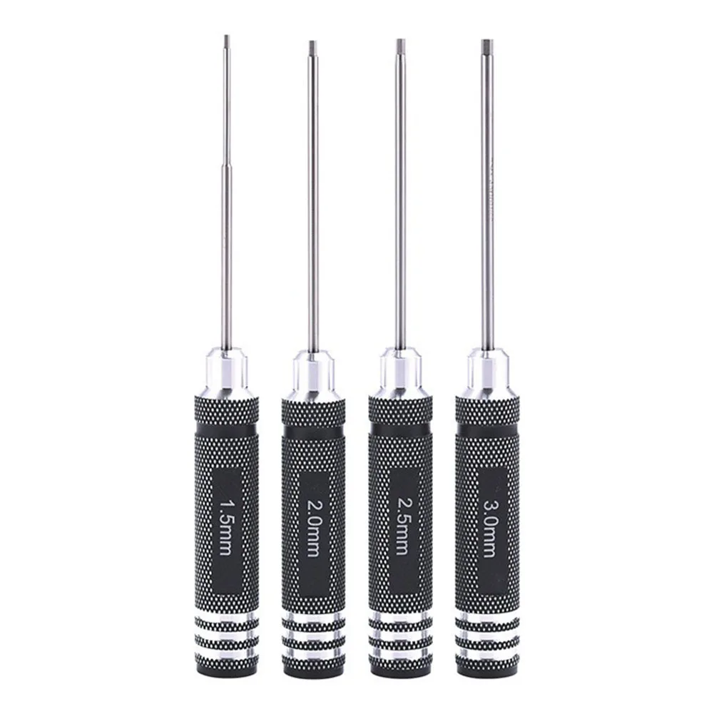 4pcs Precision Hex Screwdriver Set 1.5-3.0mm Steel Screw Driver Non-slip Aluminium Handle For Drone Aircraft Model Repair Tools
4pcs Precision Hex Screwdriver Set 1.5-3.0mm Steel Screw Driver Non-slip Aluminium Handle For Drone Aircraft Model Repair Tools