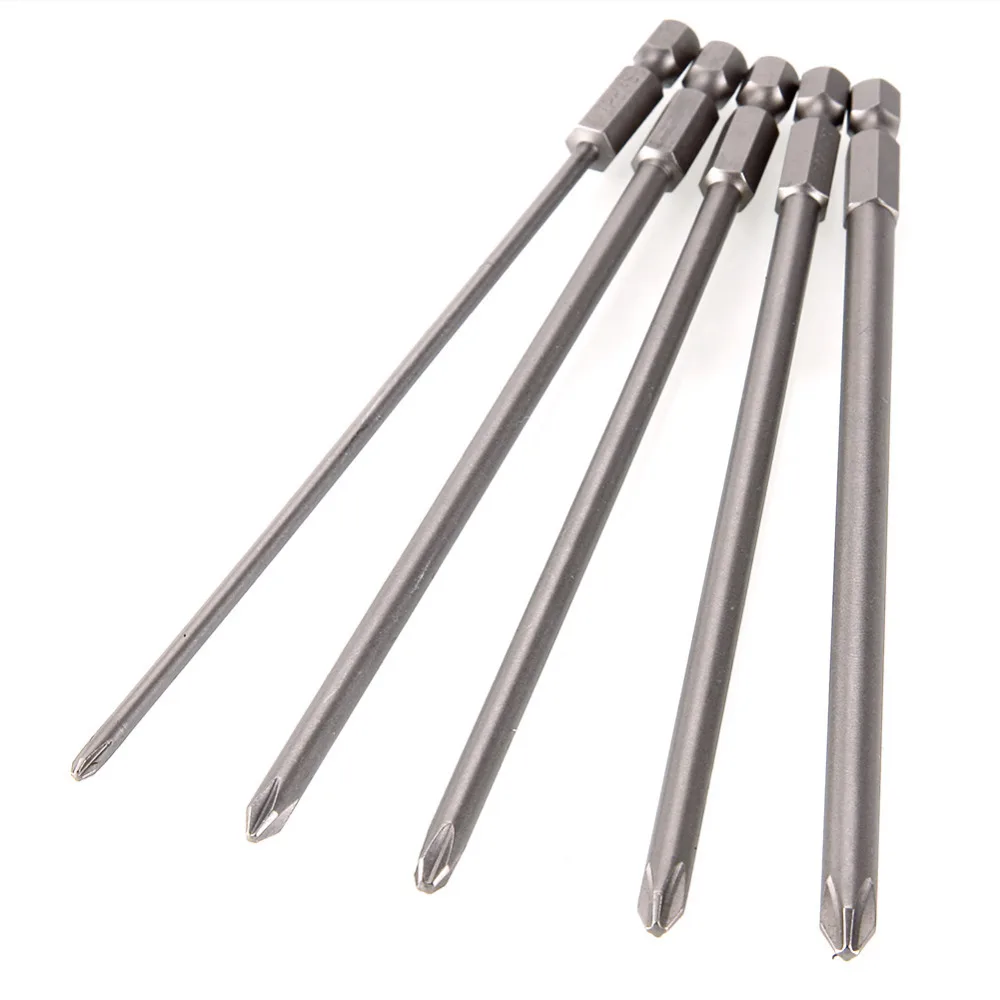 

5Pcs/Set Shank 1/4" S2 Steel 150mm Long Magnetic Hex Cross Head Screwdriver Screw Driver Drill Bits Set