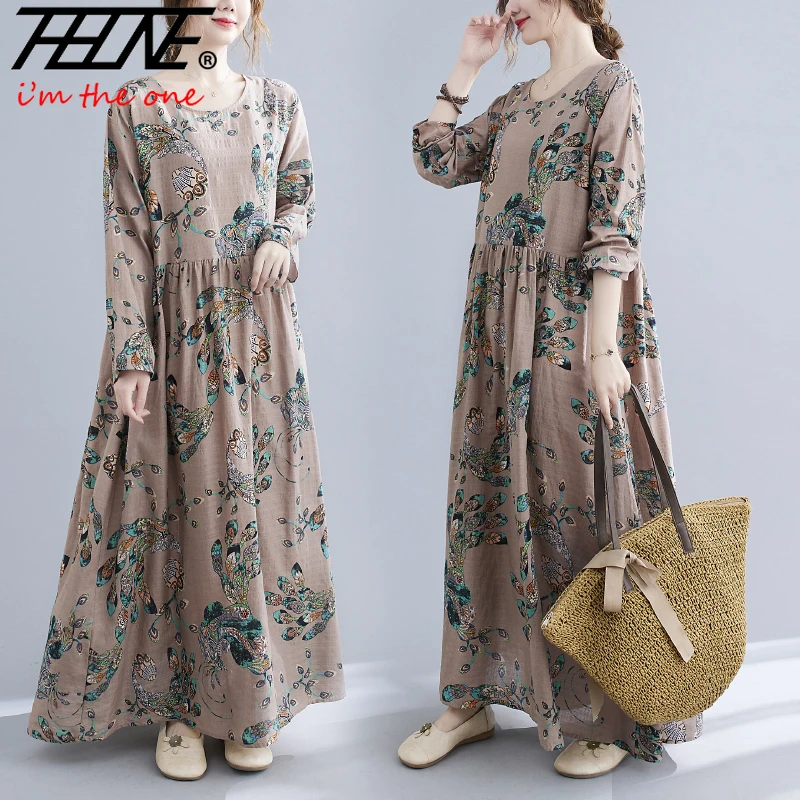 Женское платье с длинным рукавом, свободное Повседневное платье из хлопка и льна с китайским принтом, в богемном стиле, Осень-зима 2023
Женское платье с длинным рукавом, свободное Повседневное платье из хлопка и льна с китайским принтом, в богемном стиле, Осень-зима 2023