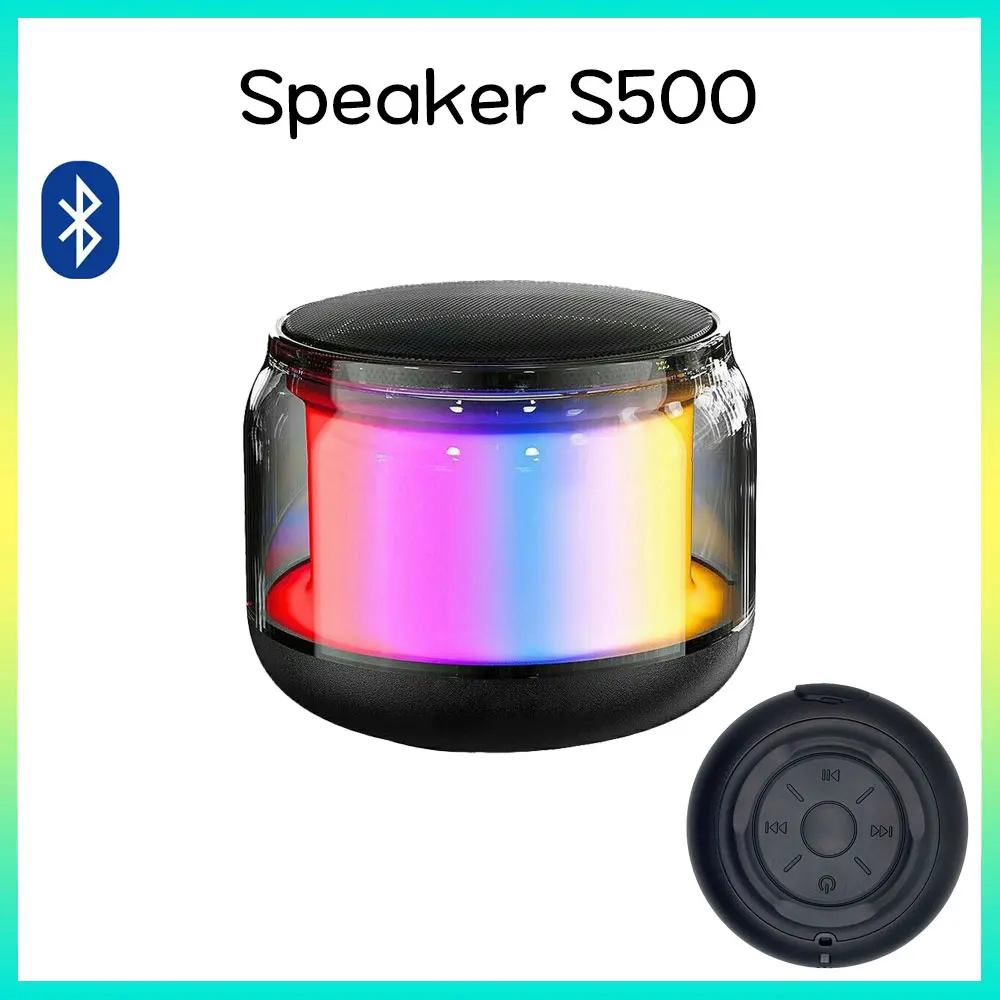 S500 Wireless Bluetooth Speaker Portable Subwoofer Color RGB Light Cool 3D Surround Sound TWS Mini Speaker
S500 Wireless Bluetooth Speaker Portable Subwoofer Color RGB Light Cool 3D Surround Sound TWS Mini Speaker