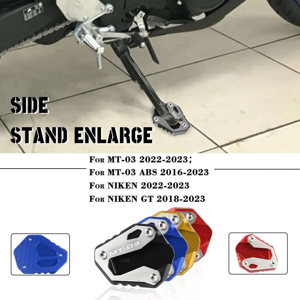 

2023 MT-03 ABS 2016-2021 2022 Motorcycle Kickstand Side Stand Enlarge Extension Plate For Yamaha MT03 MT 03 NIKEN GT 2018-2023