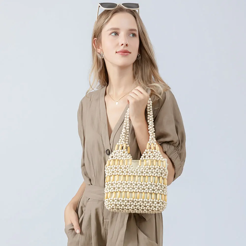 Foreign trade maple handbag female niche design commuter cross-border fashion wood bead woven bag female
Foreign trade maple handbag female niche design commuter cross-border fashion wood bead woven bag female